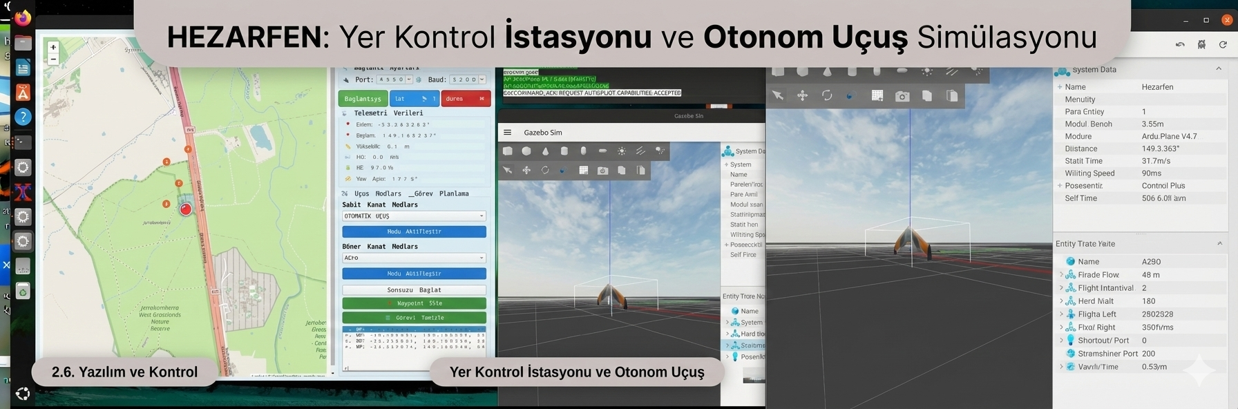 Hezarfen Yer Kontrol İstasyonu Arayüzü